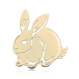 Broche Lapin Creuse en Acier Inoxydable Mignonne Broche Animal de Mode pour Accessoire de Robe pour Femmes Cadeau Bijoux