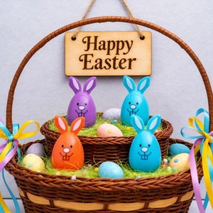 Easter Bunny Egg Ornaments Plastic Rabbit Shaped Decorative Eggs For Holiday Party Layout Decor Cute Festival Ornament