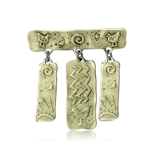 Vintage Tribal Totem Legierung Brosche Pin Für Herren Damen Graviert Vogel Geometrisches Muster Antik Gold Silber Schmuck Zubehör