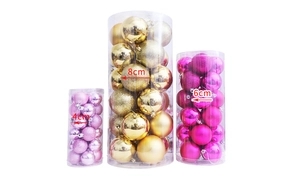 Detailed comparison of 4cm, 6cm, and 8cm matte and glossy Christmas ball ornaments