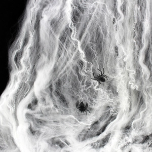 Halloween Spinnenweb Decoratie Met Plastic Spinnen Kunstmatige Rekbare Vezel Spinnenweb Spookhuis Feest Requisite