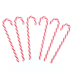 Set of 6 red and white striped candy cane Christmas tree hanging ornaments 15cm