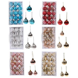 Christmas tree ornament set with 15 pieces of 4cm multi-color plated plastic hanging balls