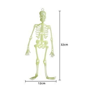 Luminous Halloween skeleton hanging decoration 32cm glow in the dark plastic party prop