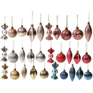 Assorted Christmas ball ornaments set with glitter and matte finishes for tree decor