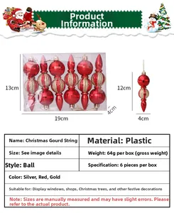 Détails des ornements de Noël rouge et or avec dimensions et caractéristiques