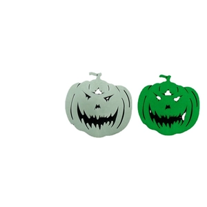Luminous Halloween pumpkin pendants in green and grey for spooky ghost house decoration
