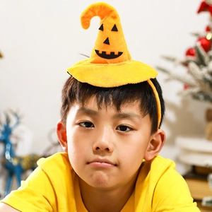 Halloween pumpkin wizard hat headband for kids party costume and festive carnivals