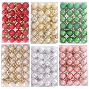 Electroplated Plastic Christmas Ball Ornaments Shiny Matte Xmas Tree Hanging Decorative Balls For Festival Party Home Decor