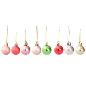 Set of 24 pieces 3cm plastic electroplated Christmas balls in assorted colors and finishes