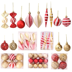 Plastic Christmas Ball Ornaments Tree Decorations Baubles Decorative Hanging Pendants Red Gold White For Holiday Home Decor