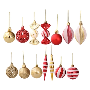 71-piece Christmas ball ornament set with mixed shapes and glittery festive textures