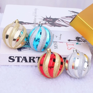 Set of 8cm spiral textured Christmas ornaments in champagne gold and silver colors