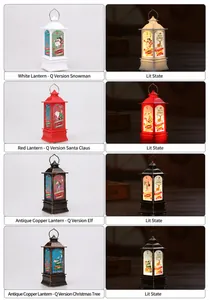 Comparativa detallada de farolillos navideños LED vintage en blanco, rojo y bronce