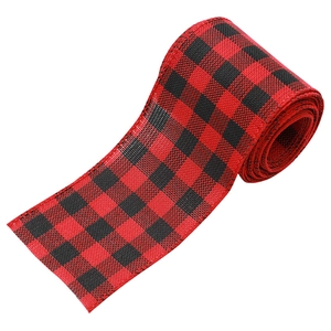 Classic red and black buffalo plaid ribbon roll for Christmas gift wrapping and decor