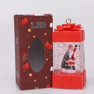 Christmas LED lantern with Santa scene in gift box design and festive packaging