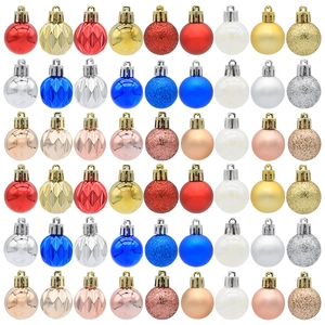 Set di 54 palline di Natale con finiture opache lucide e glitterate per decorazioni