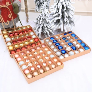 Set di 36 palline di Natale da 3 cm in vari colori festivi e finiture miste