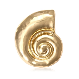 Minimalist Alloy Snail Shell Brooch Pin For Women Nautilus Shape Hammered Texture Fashion Accessories Jewelry Brooch Pin