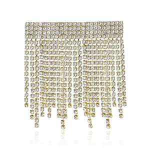 Fashion Alloy Rhinestone Tassel Brooch For Women Elegant Korean Style Long Fringe Breastpin Pin For Wedding Party Daily Jewelry
