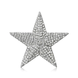 Vintage Alloy Five-Pointed Star Brooch Elegant Fashion Rhinestone Inlaid Star Pin For Women Clothing Accessories Jewelry