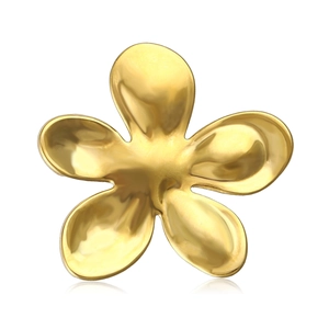 Minimalist Women Stainless Steel Flower Brooch Liquid Metal Texture Floral Pin Fashion Jewelry Accessory For Daily Party