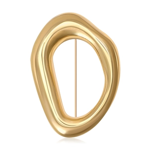 Broche Creuse Géométrique Irrégulière Moderne pour Femmes Or Argent Métal Liquide Alliage Épingle Minimaliste Accessoires de Mode
