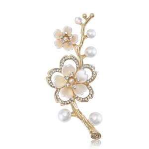 Elegante Spilla a Forma di Bouquet di Fiori Con Künstliche Perle e Strass per Donna Spilla Floreale in Lega per Abito Matrimonio
