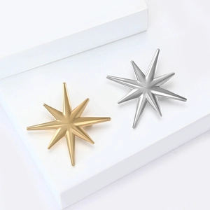 Ensemble de broches étoile à huit branches en or et argent pour accessoires de mode