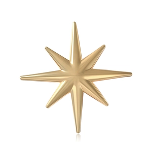 Broche Étoile à Huit Branches en Alliage Minimaliste pour Femmes Or Argent Électroplaqué pour Costume Manteau Corsage Bijoux