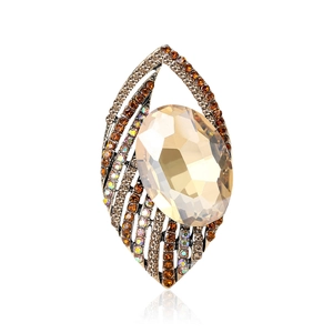 Spilla a Forma di Occhio in Lega di Strass Vintage per Donna Spilla di Design a Foglia Squisita per Cappotto Vestito Elegante Gioiello