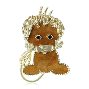 Mignonne Broche de Lion en Dessin Animé Mode Alliage Strass Animal Épinglette pour Accessoires de Vêtements Femme Cadeau