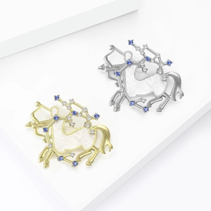 Schütze Sternzeichen Brosche Für Damen Legierung Strass Stern Konstellation Anstecknadel Mode Schmuck Anzug Zubehör