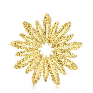 Broche Créative en Alliage Évidée en Forme de Feu d'Artifice pour Femme Haut de Gamme Corsage Doré Accessoire de Vêtement Bijoux Épingle