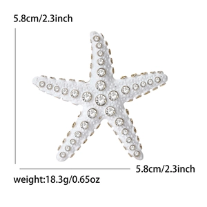 Broche étoile de mer étincelante avec strass, bijou de plage tropical de 5,8 cm