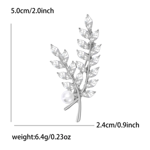 Spécifications de taille pour la broche épi de blé avec perles et strass brillants