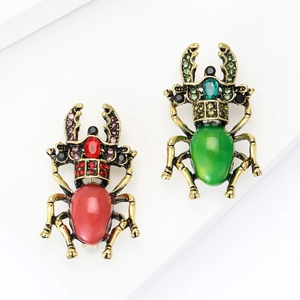 Vintage Legierung Emaille Käfer Brosche Für Damen Strass Insekt Anstecknadel Retro Gold Tier Brosche Schmuck Geschenk