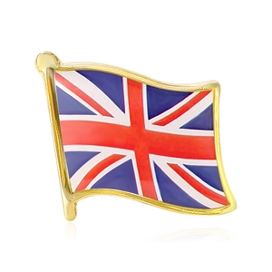 British Union Jack Flag Enamel Brooch Pin Gold Plated Waving United Kingdom Flag Badge For Clothes Backpack Decor Unisex Fashion Jewelry