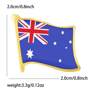 Australian flag enamel brooch pin with gold metal trim and stars in a 2cm square size