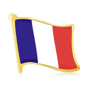 France Flag Enamel Brooch Pin Alloy Gold Plated Drip Oil Lapel Pin For Men Women Clothing Accessories Souvenir Badge