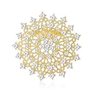 Luxus Strass Sonnenblume Brosche Für Damen Elegant Legierung Hohl Blume Korsett Pin Für Anzüge Kleider Mode Schmuck Geschenk