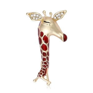Kreative Giraffe Tier Brosche Pin Für Damen Herren Legierung Emaille Tropföl Strass Eingelegt Mode Anzug Bekleidung Zubehör Schmuck Geschenk