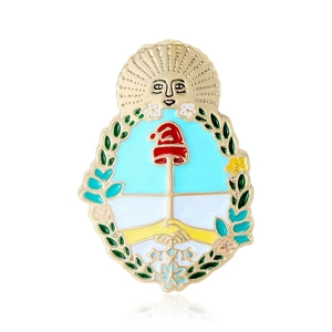 Spilla Smaltata Con Stemma Nazionale Dell'Argentina In Lega Di Zinco Placcato Oro Sole Di Maggio Distintivo Gioielli Di Moda Accessorio