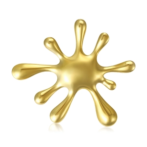 Minimalist gold liquid splash brooch with a unique fireworks design for men and women