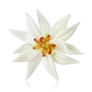 Broche Fleur d'Edelweiss en Émail Style Pastoral Élégant Alliage Blanc Floral Décoration de Costume Bijoux pour Femmes