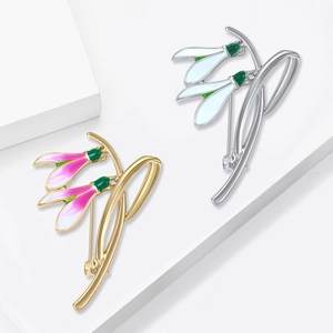 Elegante Spilla a Forma di Fiore di Bucaneve in Lega Smaltata Spilla Mughetto per Donna Accessori Abbigliamento Regalo Matrimonio