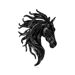 Broche Tête de Cheval en Alliage Vintage pour Hommes Femmes Signe du Zodiaque Animal Broche de Revers en Émail Accessoires de Bijoux de Mode Individuels