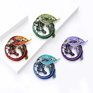Vintage Emaille Legierung Drachen Brosche Mythische Westliche Drachen Pin Für Damen Herren Abzeichen Anzug Mantel Schmuck