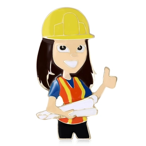 Kreative Cartoon Ingenieurin Emaille Brosche Legierung Berufsfigur Abzeichen Für Professionelle Geschenke Kleidung Dekor