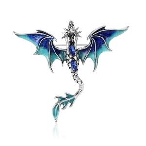 Broche Dragon en Émail Vintage Épingle de Créature Mythique en Alliage Incrustée de Strass Accessoires de Vêtement Cadeau